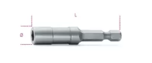 Image of Beta Tools 882 1/4" Hex Bit Holder with Retaining Ring for Drivers 008820001