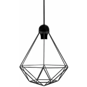 image of Nordlux Tees Wire Frame Pendant Ceiling Light Black, E27