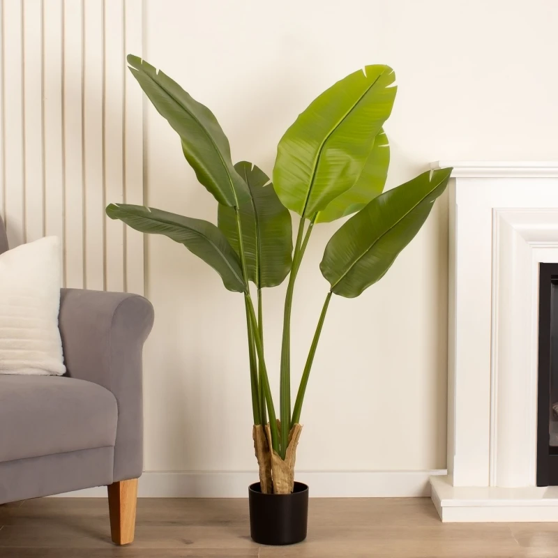Image of Scottish Everlastings Ltd 120cm Real Touch Banana Tree in Green Green Unisex