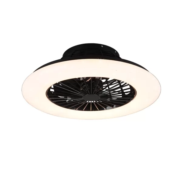 Image of Stralsund Modern Ceiling Fan Black Matt 3000-6500K Remote control