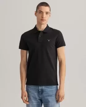 image of GANT Men Original Slim Fit Pique Polo Shirt (M) Black