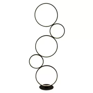 Image of 5 Light LED Ring Floor Light, Matt Black