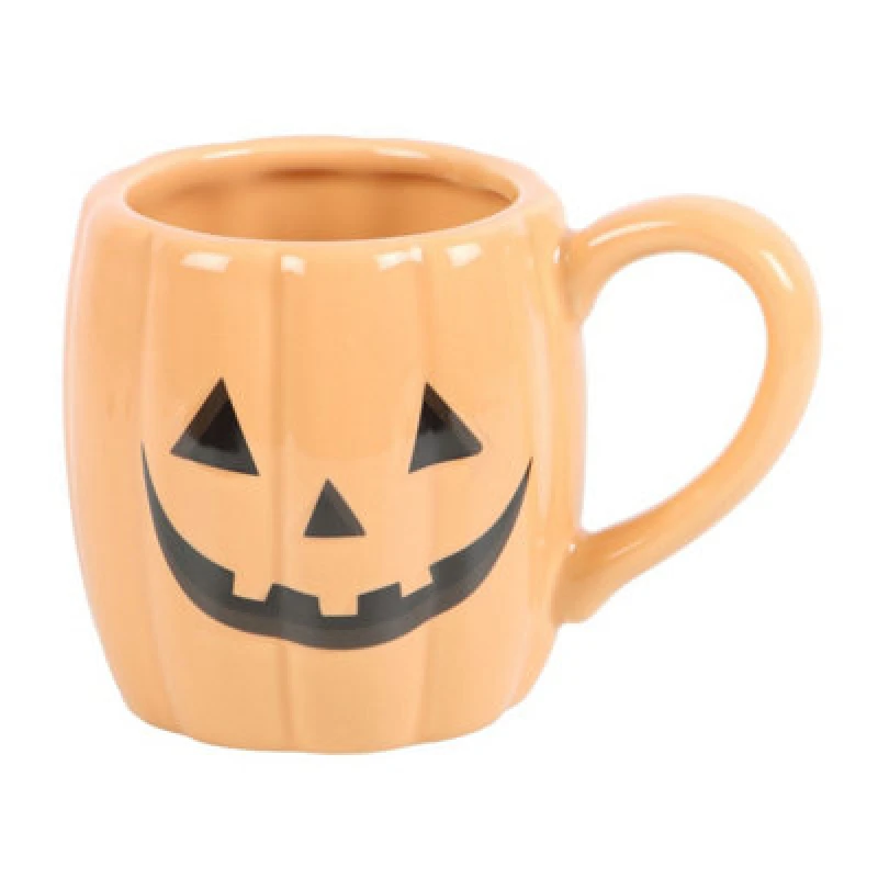 Image of Something Different Something Different Feline Frights Jack-o-Lantern Mug in Orange Orange One Size Unisex 5063574123693