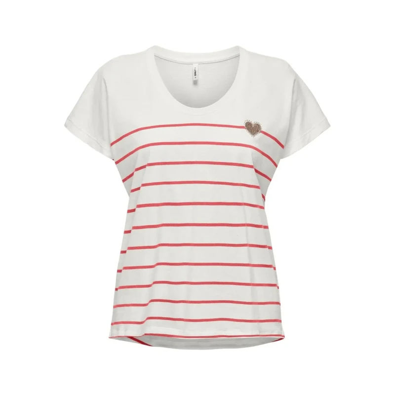 Image of Only Womens T-Shirt Only Emily Life Blanc Female S 15318967-4510074