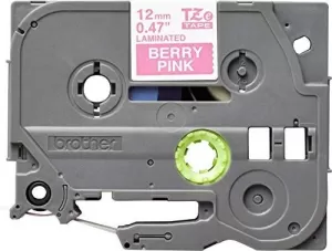 Image of Brother TZE-MQP35 P-touch White on Berry Pink Matt Laminated Tape 12mm x 5m