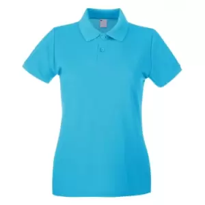 image of Womens/Ladies Fitted Short Sleeve Casual Polo Shirt (X Small) (Cyan)