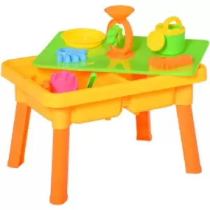 Image of Homcom - Sand and Water Table 16 pcs Beach Toy Set 2 in 1 Activities Playset