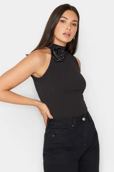 image of Long Tall Sally Tall Halter Neck Top Black