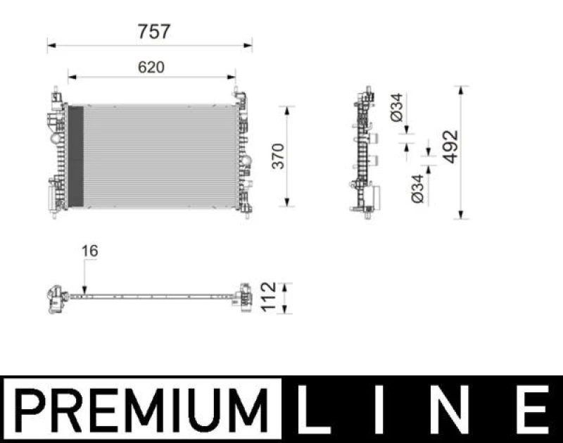 Image of Engine radiator MAHLE CR 2828 000P