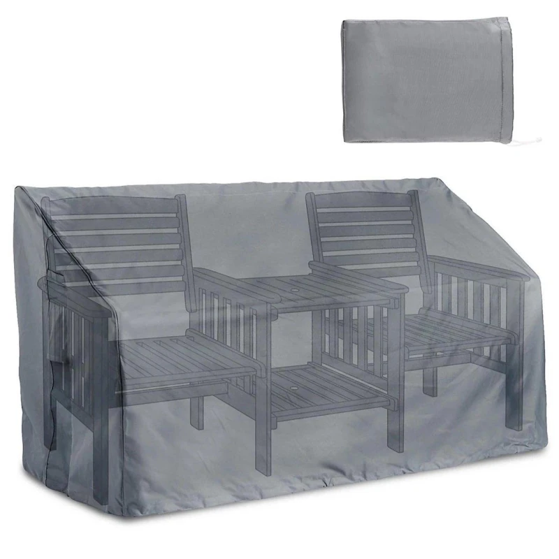 Image of VonHaus Garden Bench Cover (H) 96cm x (W) 91cm x (L) 173cm Grey unisex One Size