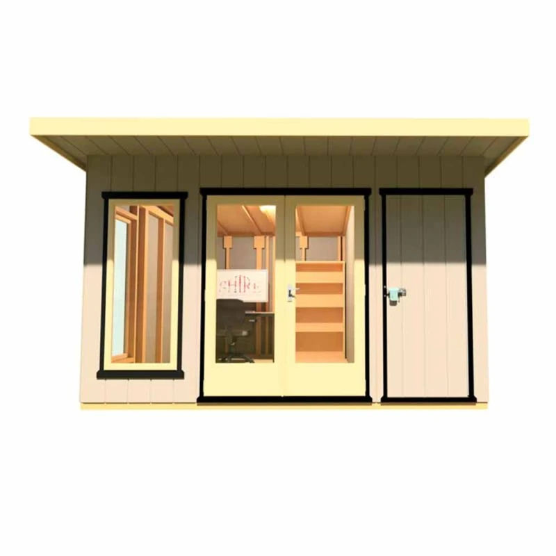 Image of Shires Cali 12x12 ft Pent & Storage Garden Office - L456xW402xH246.1cm in Light Brown Light Brown Unisex