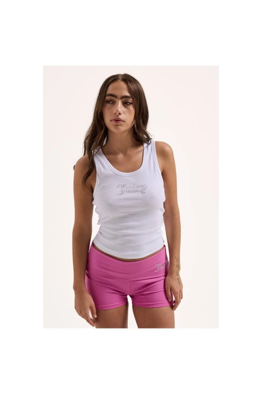 Image of Juicy Couture Womens Thin Strap Racer Vest in White Size: XS White Female XS