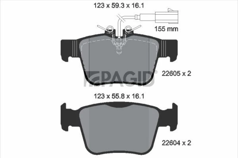 Image of Brake pad set PAGID T4177N
