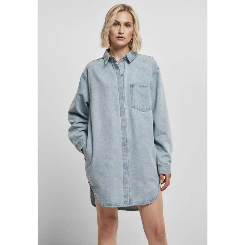 Image of Urban Classics Oversized jeans shirt dress For Her Urban Classics Bleu Female XL