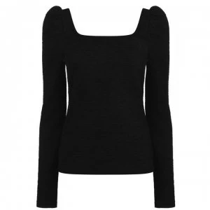 image of Vero Moda Vero Alpha Puff Sleeve Top - Black