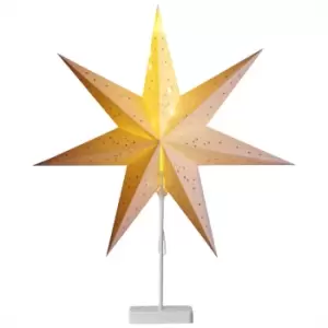 LED Paper Star Cream with Stand - Sequins