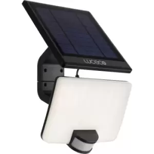 image of Luceco Solar Floodlight with PIR & Detachable Solar Panel 8W 800lm 4000K in White Polycarbonate