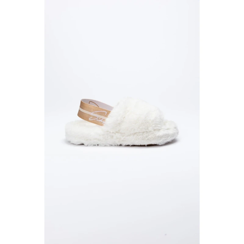 Image of SikSilk Fluffy Slide Slippers - White White 3