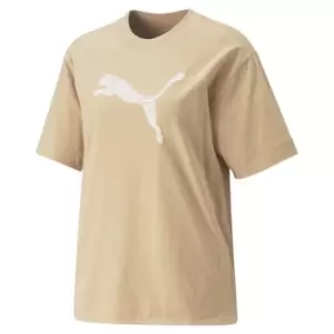 image of Puma Sportstyle Puma Logo T-Shirt Womens - Beige