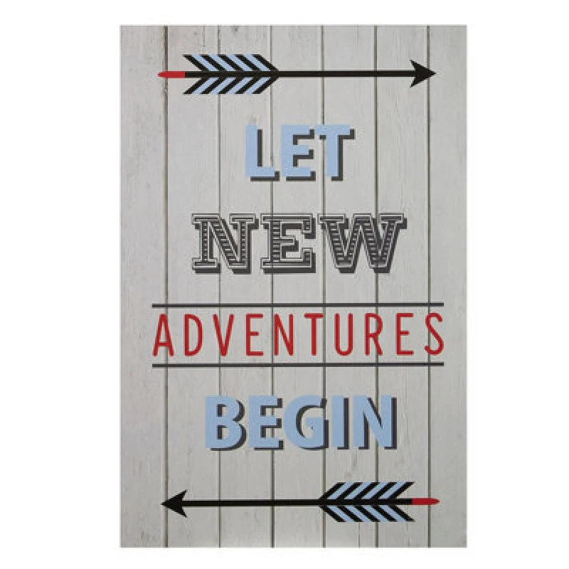 Image of Orsina Kids Let New Adventure Begin Wall Plaque, Inspirational And Educational Wall Art For Kids, Mdf Wall Plaque