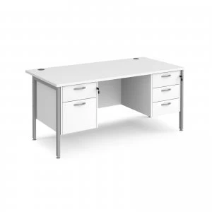 Image of Maestro 25 SL Straight Desk With 2 and 3 Drawer Pedestals 1600mm - sil