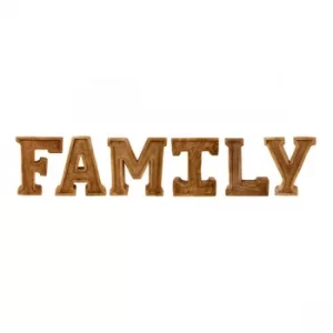 image of Hand Carved Wooden Embossed Letters Family