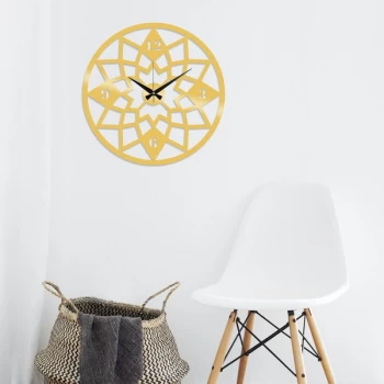 image of Metal Wall Clock 19 - Gold Gold Decorative Metal Wall Clock