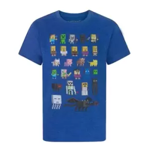 image of Minecraft Official Boys Sprites Characters T-Shirt (7-8 Years) (Blue)