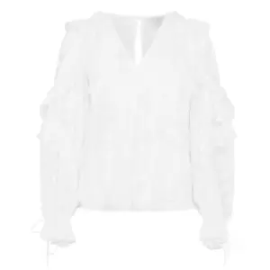 Image of Ted Baker Janeio Ruffle Top - White