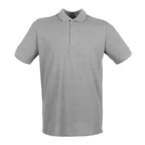 image of Henbury Mens Modern Fit Cotton Pique Polo Shirt (XS) (Heather)