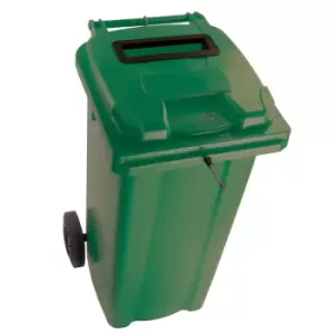 Image of 120L Wheelie Bin with Confidential Waste Paper Slot on Lid with Lock - Blue