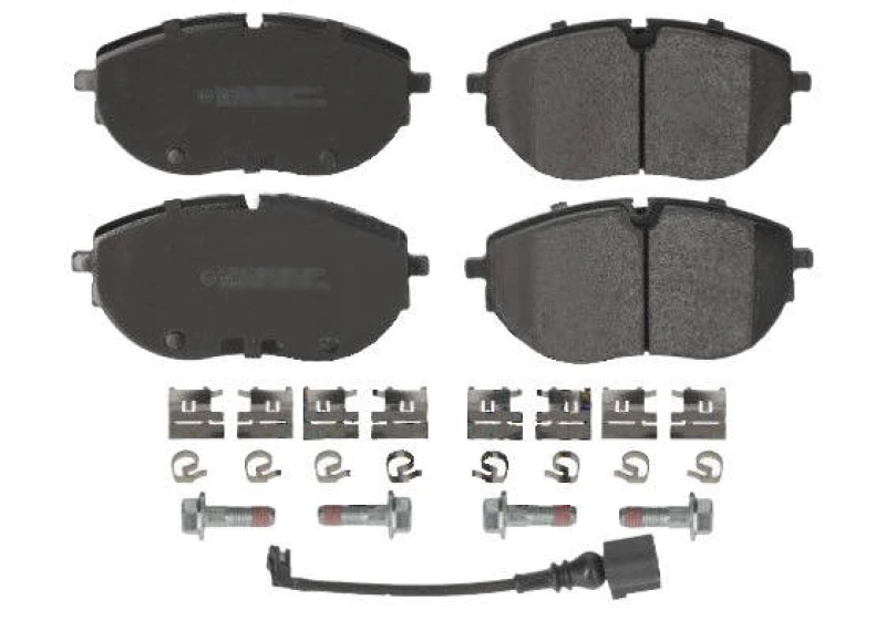 Image of Blue PRINT ADBP420103 Brake pad set Front Axle, incl. wear warning contact, with fastening material Brake Pad Set,disc brake (402)