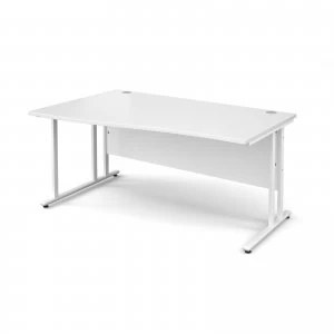 image of Maestro 25 WL Left Hand Wave Desk 1600mm - White Cantilever Frame whi