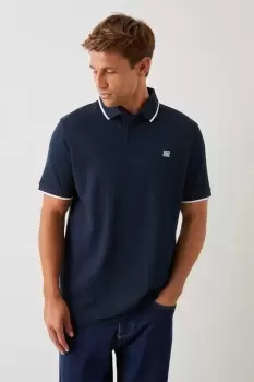 Image of Mens Short Sleeve Yarn Dyed Pique Polo Shirt
