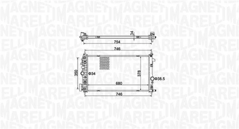 Image of MAGNETI MARELLI Engine radiator MAGNETI MARELLI 350213152300