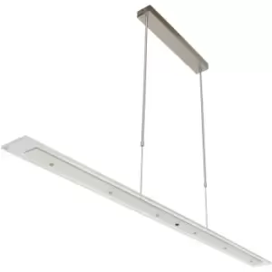 Image of Sienna Lighting - Sienna Plato LED Integrated Pendant Ceiling Light Light Steel Brushed, Glass Transparent, Plastic Matt