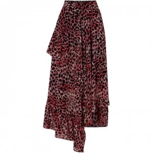 image of Biba Leopard Ruffle Skirt - Pink