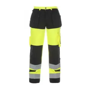 image of Hertford High Visibility Trouser Two Tone Saturn Yellow/Black - Size 36R