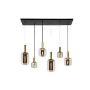 Image of Joanet Modern Bar Pendant Light - 6xE27 - Smoke Grey