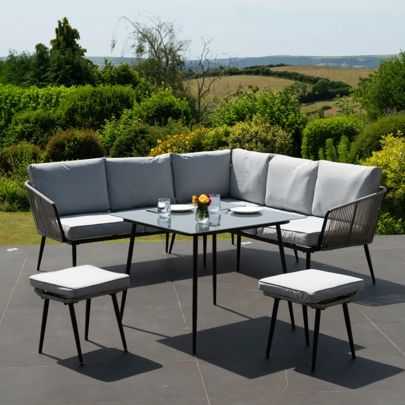 Image of Artemis Home Sartene Outdoor Dining Set in Light Grey Light Grey Unisex