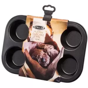 Image of Stellar Bakeware Non-Stick Muffin/Cupcake Tin 6 cup