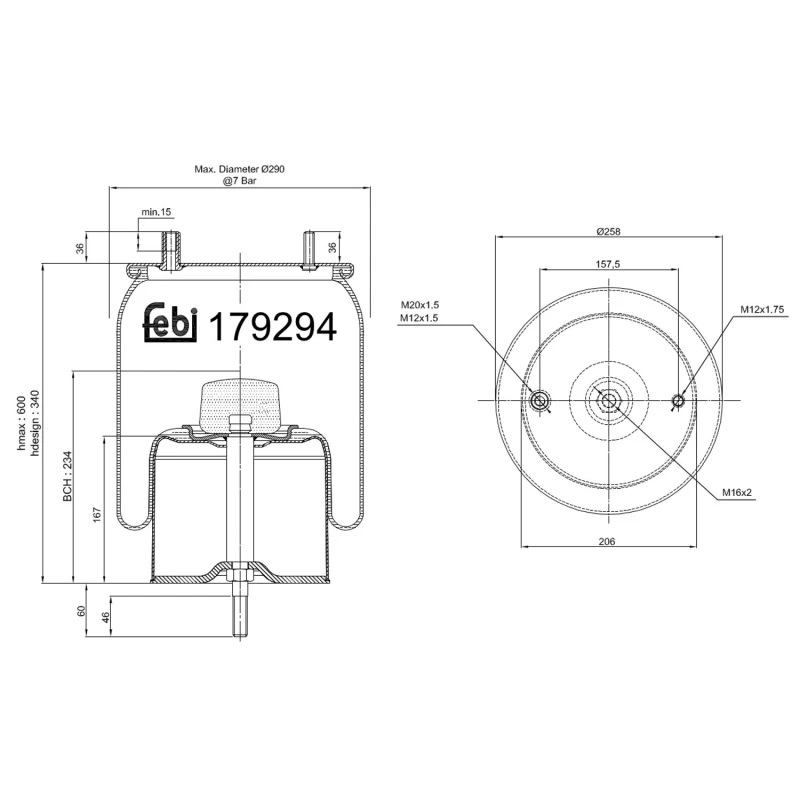 Image of FEBI BILSTEIN 179294 Boot, air suspension Right Boot,air suspension (324)
