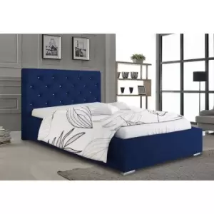 Image of Hillary Bed King Plush Velvet Blue