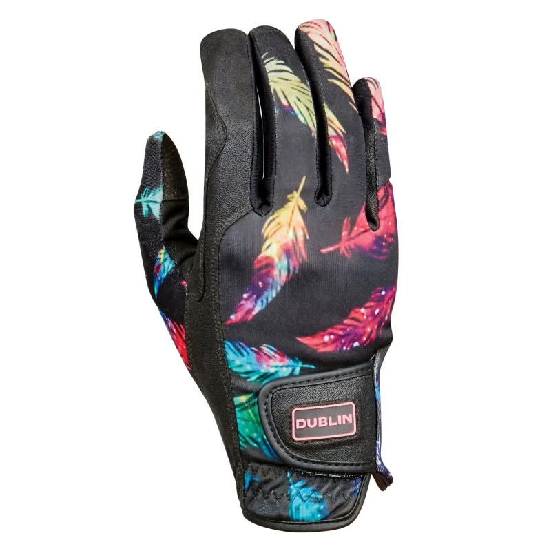 Image of Dublin Dublin Men Feather Riding Gloves in Black Size: X-Small Black XS Male 5063300780008