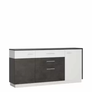 Image of Zingaro 2 Door 2 Drawer 1 Compartment Sideboard In Grey And White