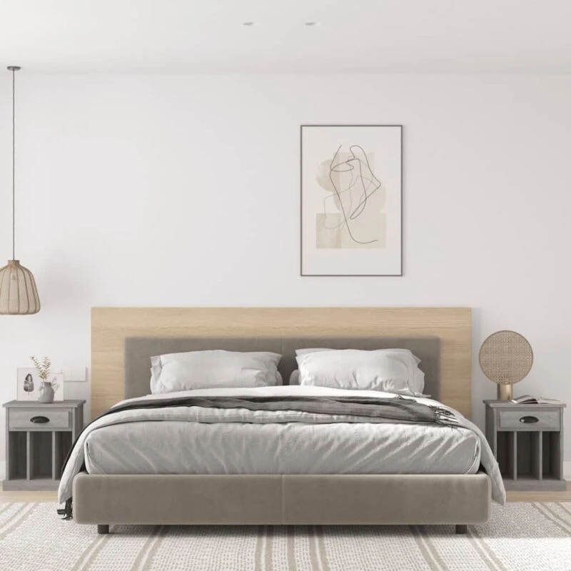 Image of VIDAXL Bedside Cabinets 2 pcs Grey Sonoma 43x36x50cm Vidaxl 8720845792473