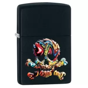 image of Zippo Black Matte PL218 Skull Design windproof lighter