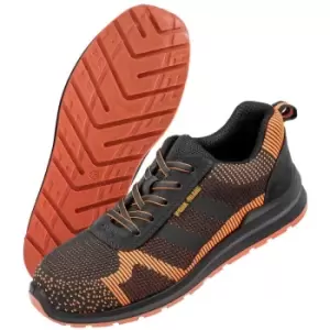 Image of Result Work-Guard Unisex Adults Suede Trim Safety Trainer (10 UK) (Black/Orange) - Black/Orange