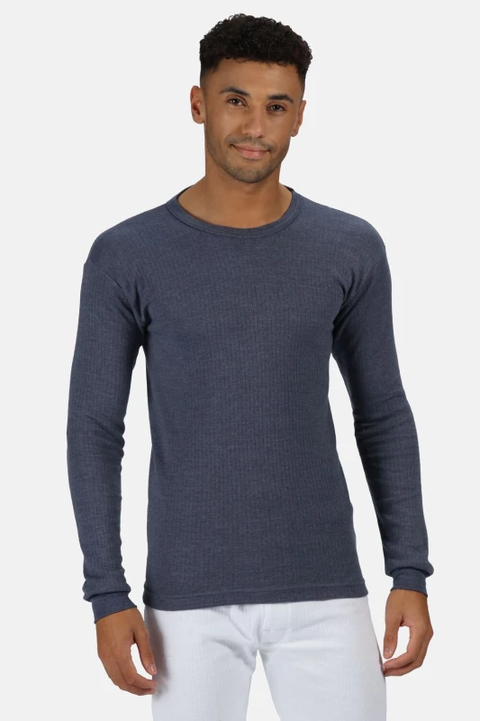 Image of Regatta Regatta Men Thermal Long Sleeve Vest in Mid Navy Size: Small Mid Navy S Male 5020436626075