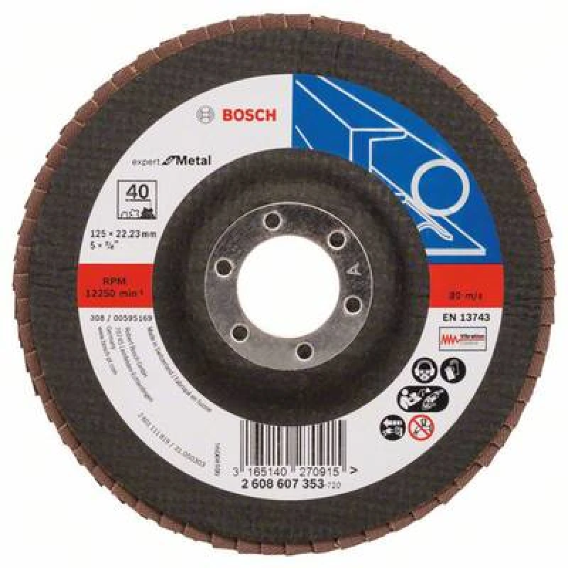 Image of Bosch Accessories Bosch Accessories 2608607353 Bosch Power Tools Flap disc Diameter 125mm 2608607353